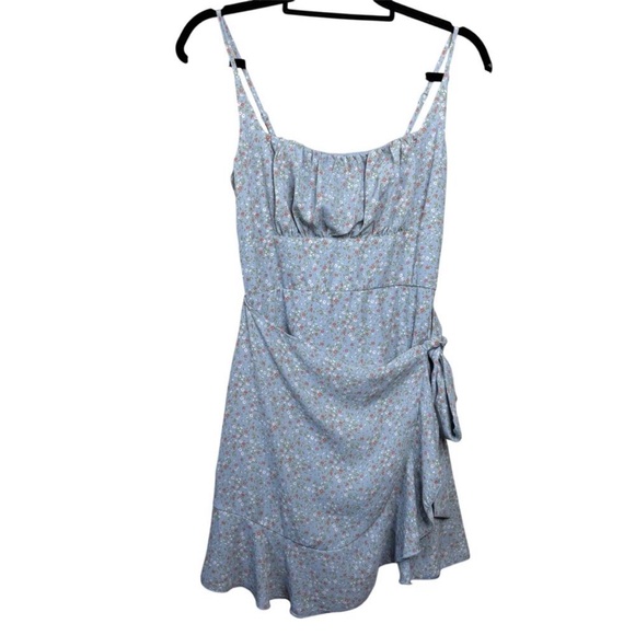 Altar’d State Baby Blue Faux Wrap Mini Dress - Size Small - Picture 1 of 9